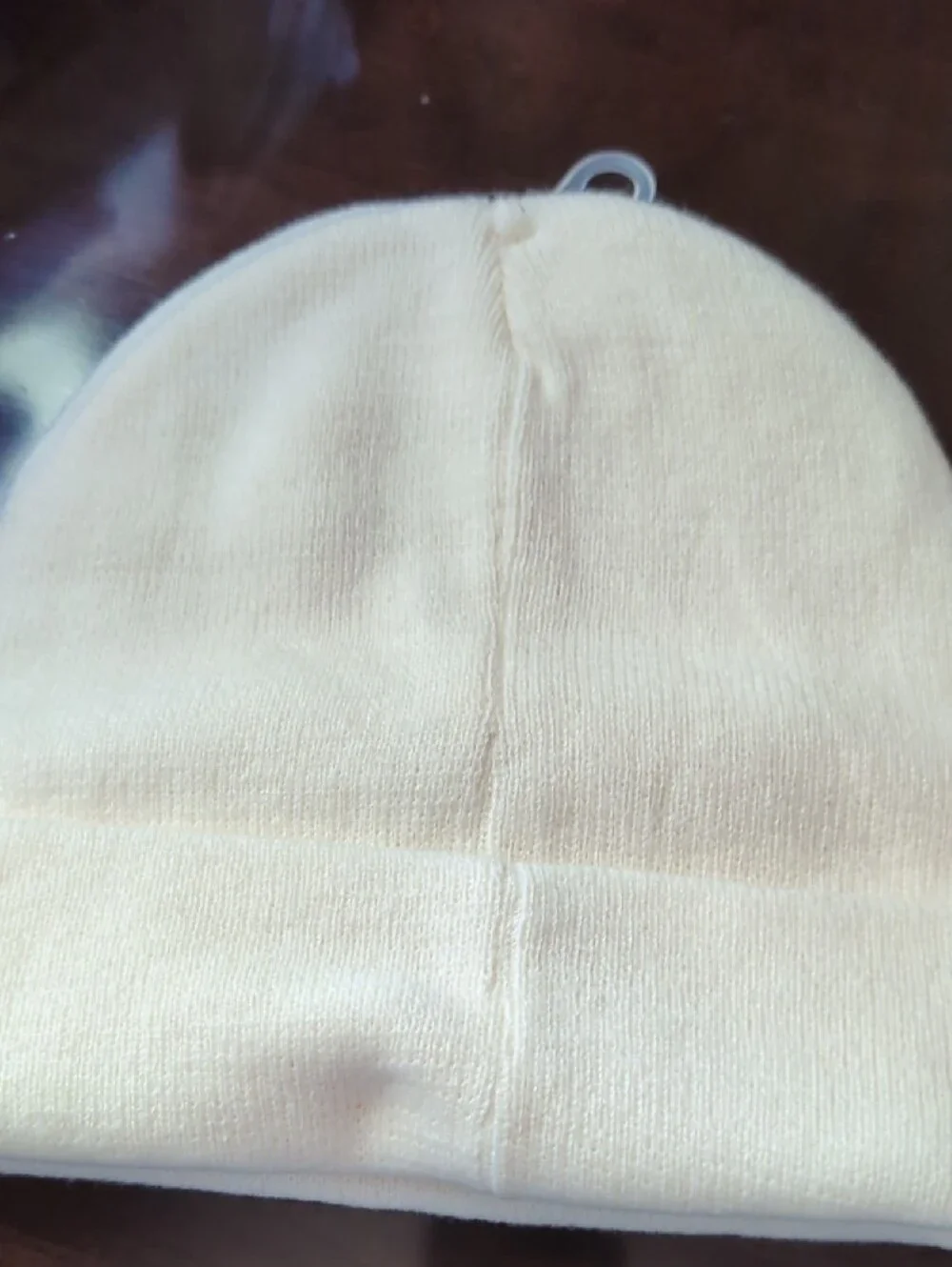 Norway Flag Embroidered Knit Beanie - Cream